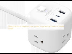Τρεις θύρες USB 18W Max Smart Power Strips με πρίζα AC 125V10A 1250W