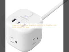 Τρεις θύρες USB Δυναμικές λωρίδες με USB C 5V3A 15W Max, USB A1/A2 5V2.4A 12W Max